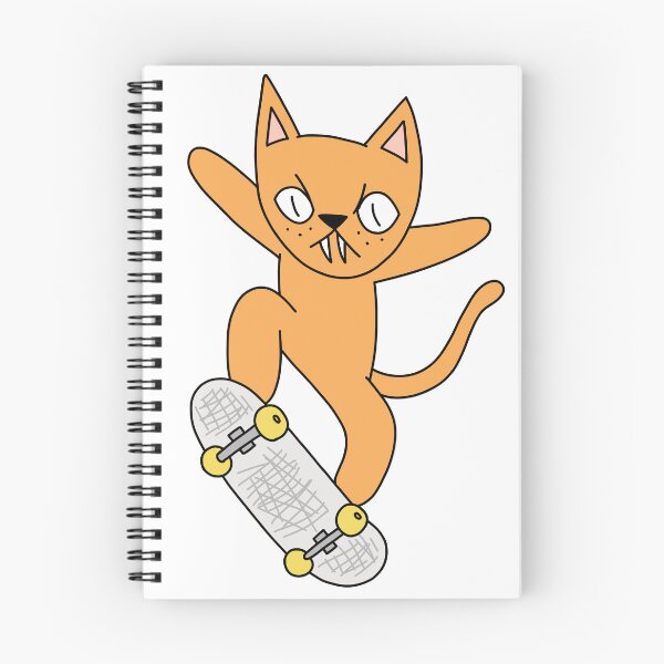 Item preview, mean cat skateboarding - orange designed and sold by motherbrainart.