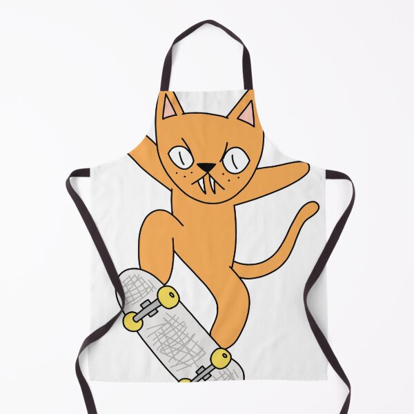 Item preview, mean cat skateboarding - orange designed and sold by motherbrainart.