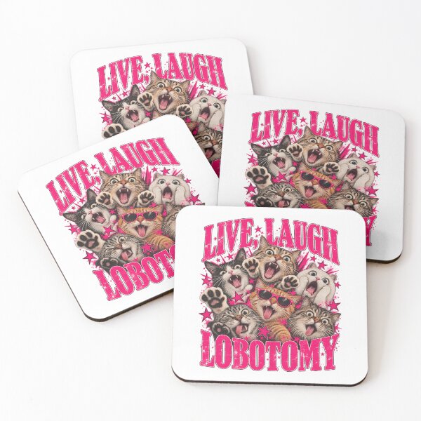 Item preview, Live Laugh Lobotomy Chaotic Screaming Cats Ironic Meme Design designed and sold by JapanAnimeSH1.