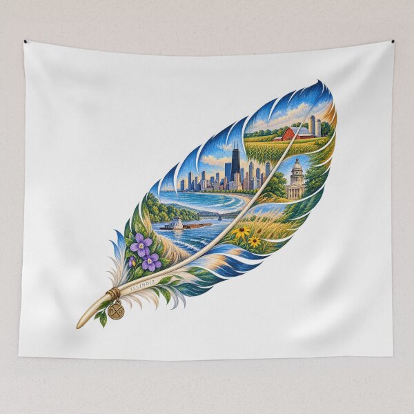 Item preview, Illinois Prairie Feather designed and sold by Whimspired By Paxx.