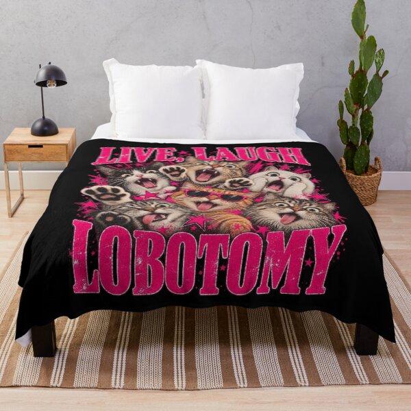 Item preview, Live Laugh Lobotomy Chaotic Screaming Cats Ironic Meme Design designed and sold by JapanAnimeSH1.