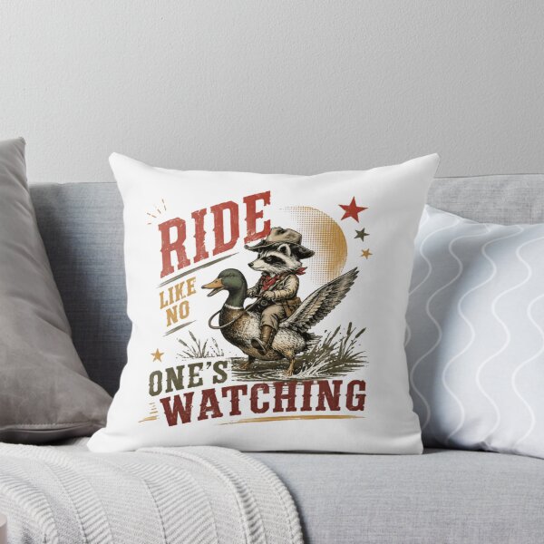 Item preview, Ride Like No One's Watching Raccoon Duck Cowboy Western Funny Freedom designed and sold by HumansStuck12.