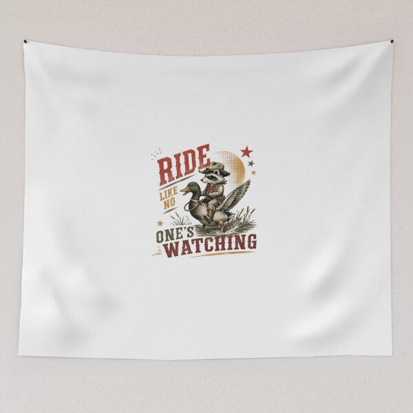 Item preview, Ride Like No One's Watching Raccoon Duck Cowboy Western Funny Freedom designed and sold by HumansStuck12.