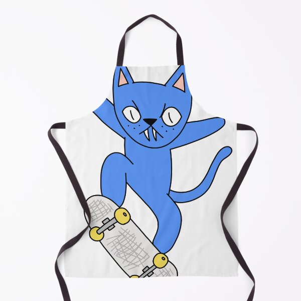 Item preview, mean cat skateboarding - blue designed and sold by motherbrainart.