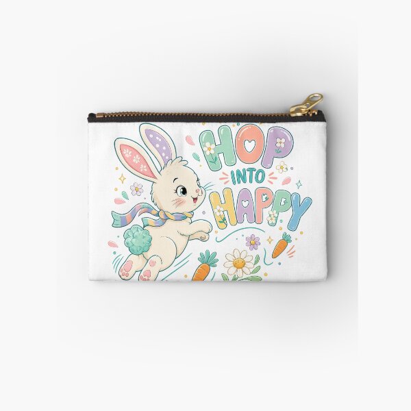 Item preview, Hop Into Happy Cute Easter Bunny Pastel Spring Floral Art Design designed and sold by inkoutninja.