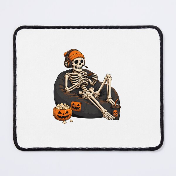 Item preview, Skeleton Gamer Bean Bag Halloween Pumpkin Power Drink designed and sold by OlyvieArt.