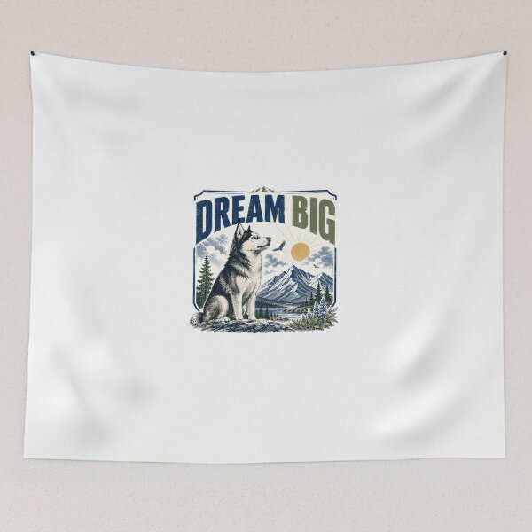 Item preview, Dream Big Siberian Husky Dog Lover Outdoor Adventure designed and sold by HumansStuck12.