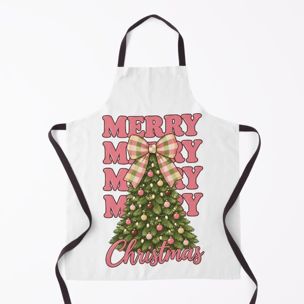 Item preview, Merry Merry Merry Christmas Pink Plaid Bow Christmas Tree designed and sold by Luvahawb.