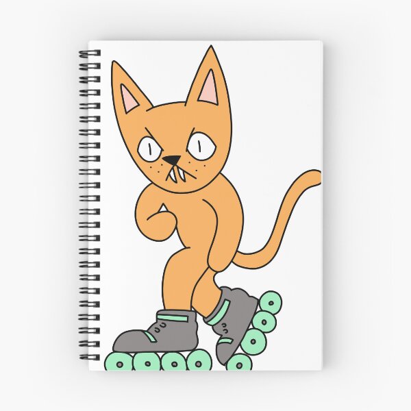 Item preview, mean cat inline skating - orange designed and sold by motherbrainart.
