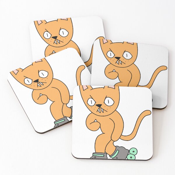 Item preview, mean cat inline skating - orange designed and sold by motherbrainart.
