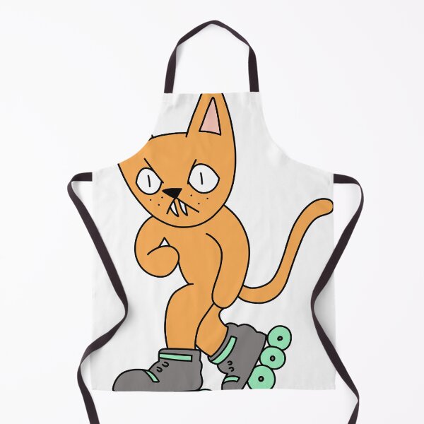 Item preview, mean cat inline skating - orange designed and sold by motherbrainart.