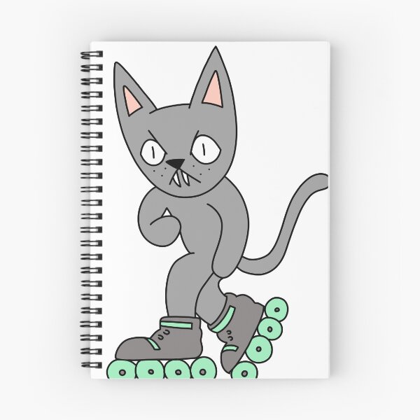 Item preview, mean cat inline skating - gray designed and sold by motherbrainart.
