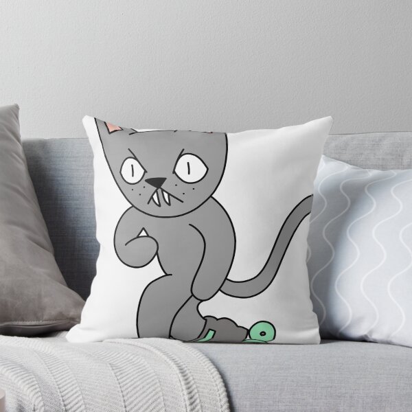 Item preview, mean cat inline skating - gray designed and sold by motherbrainart.