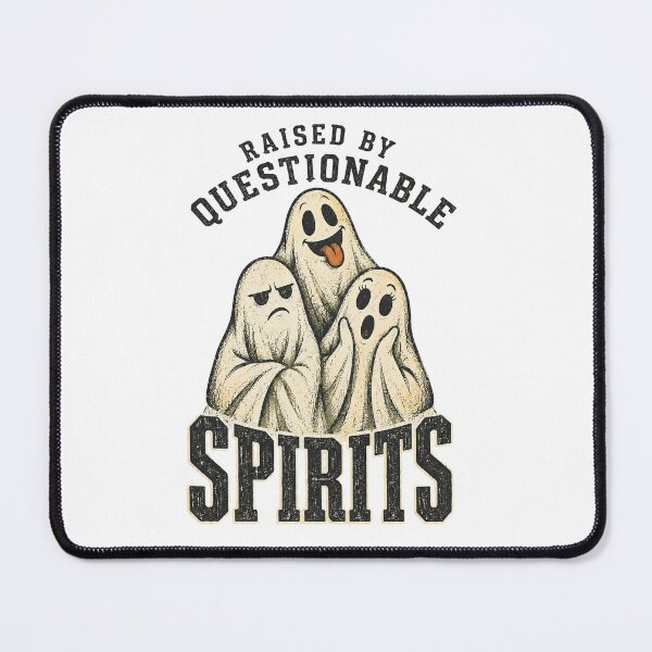 Item preview, Raised by Questionable Spirits Funny Vintage Ghost Illustration designed and sold by Luvahawb.