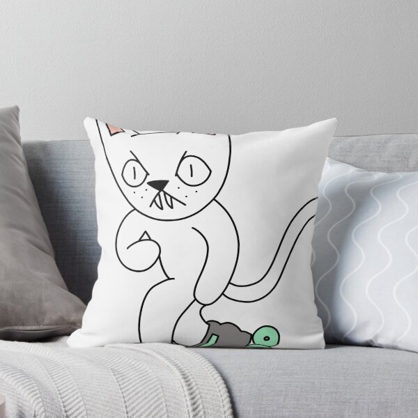 Item preview, mean cat inline skating - white designed and sold by motherbrainart.
