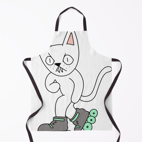 Item preview, mean cat inline skating - white designed and sold by motherbrainart.