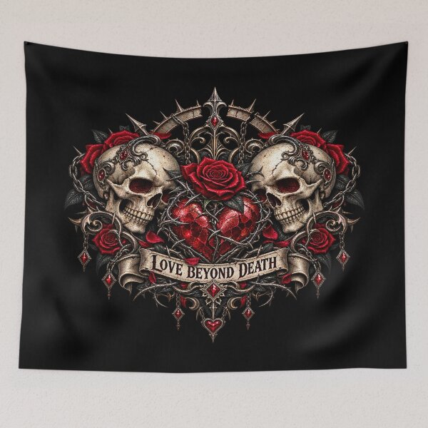 Item preview, Love Beyond Death – Gothic Skull Heart designed and sold by TroviTutto.