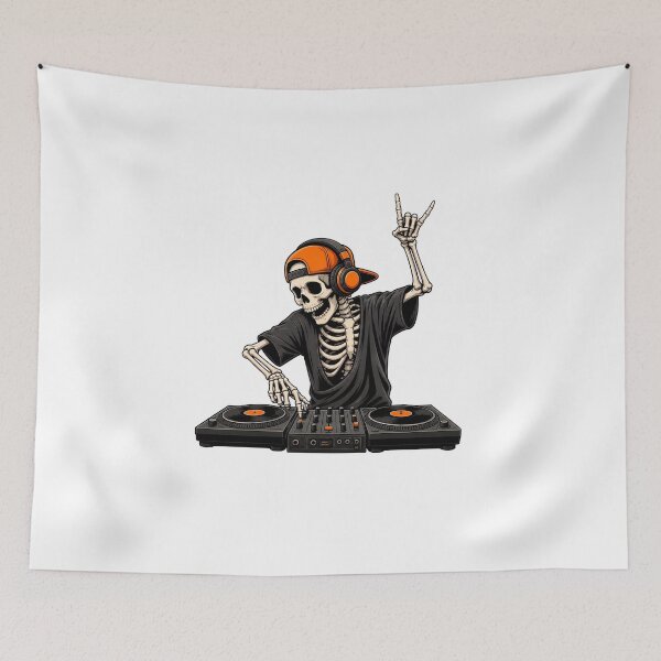 Item preview, Skeleton Dj with Headphones designed and sold by OlyvieArt.