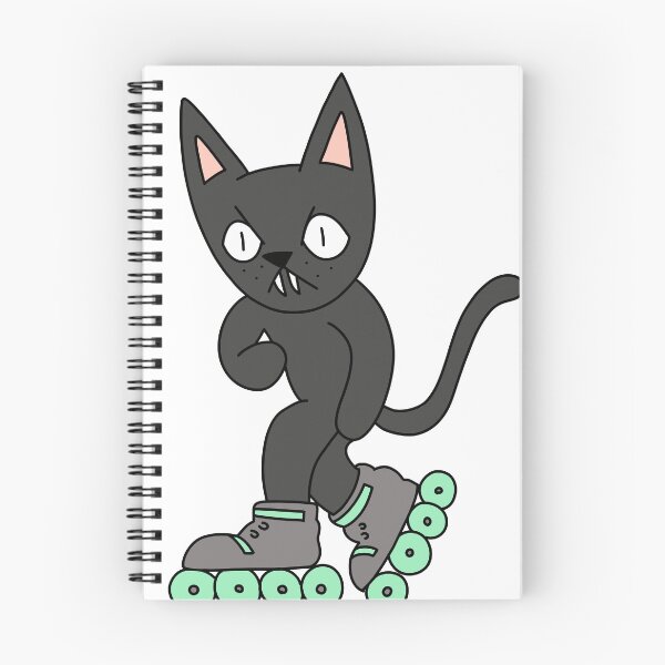 Item preview, mean cat inline skating - black designed and sold by motherbrainart.
