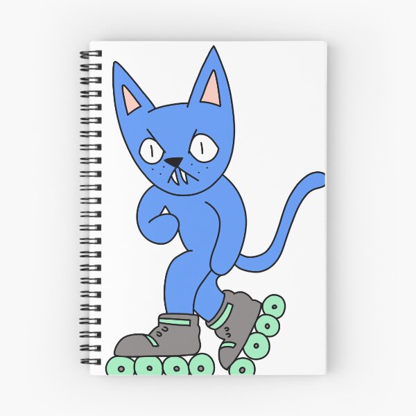 Item preview, mean cat inline skating - blue designed and sold by motherbrainart.