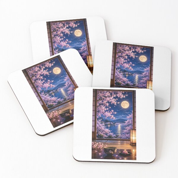 Item preview, Moonlit Sakura – Japanese Night Landscape designed and sold by CHANNELZIPANG.