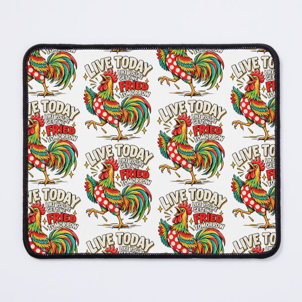 Item preview, Live Today Getting Fried Tomorrow Funny Colorful Rooster Meme Design designed and sold by DevilMayCrySh.