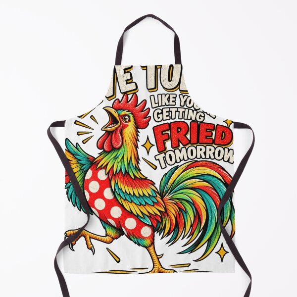 Item preview, Live Today Getting Fried Tomorrow Funny Colorful Rooster Meme Design designed and sold by DevilMayCrySh.