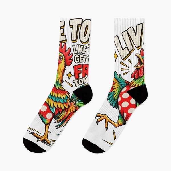 Item preview, Live Today Getting Fried Tomorrow Funny Colorful Rooster Meme Design designed and sold by DevilMayCrySh.