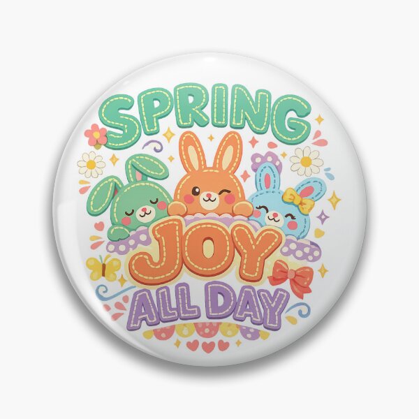 Item preview, Spring Joy All Day Cute Easter Bunnies Pastel Floral Kawaii Art Design designed and sold by inkoutninja.