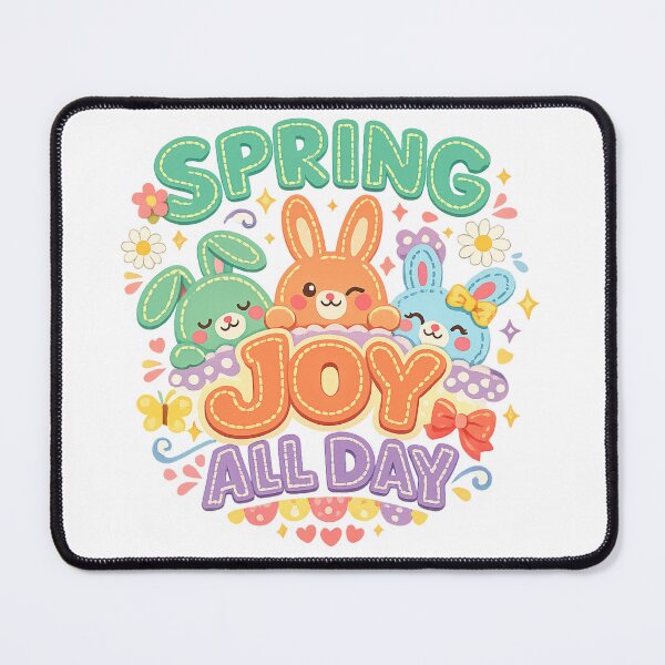 Item preview, Spring Joy All Day Cute Easter Bunnies Pastel Floral Kawaii Art Design designed and sold by inkoutninja.