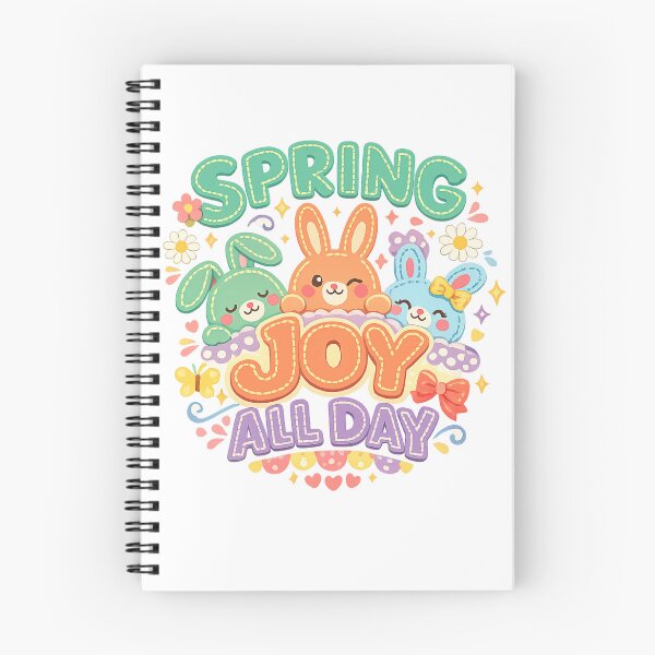 Item preview, Spring Joy All Day Cute Easter Bunnies Pastel Floral Kawaii Art Design designed and sold by inkoutninja.