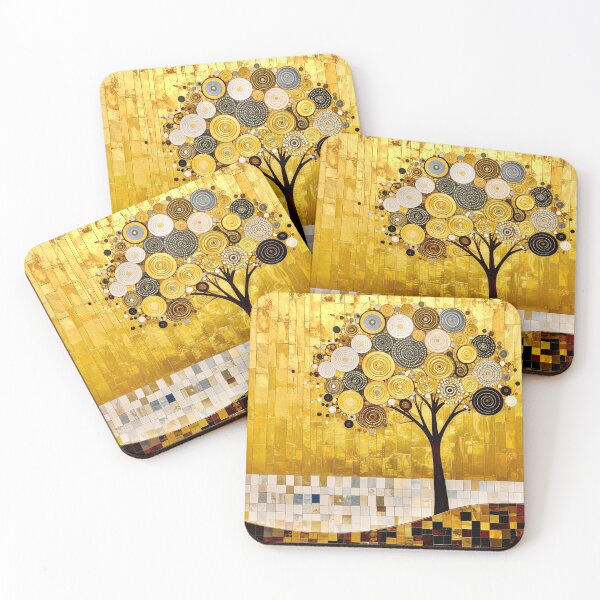 Item preview, Ornate Gold Leaf and Mosaic Circle Tree designed and sold by Vicky Brago-Mitchell®.