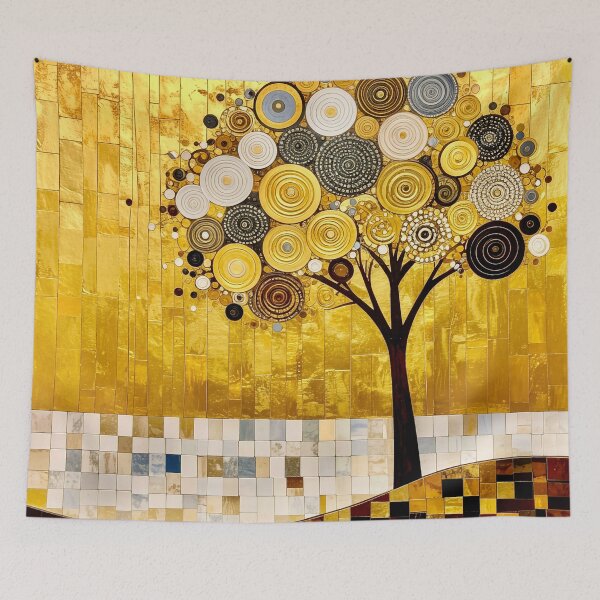 Item preview, Ornate Gold Leaf and Mosaic Circle Tree designed and sold by Vicky Brago-Mitchell®.