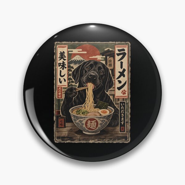Item preview, Black Labrador Ramen Noodles Japanese designed and sold by a-turner-paint.