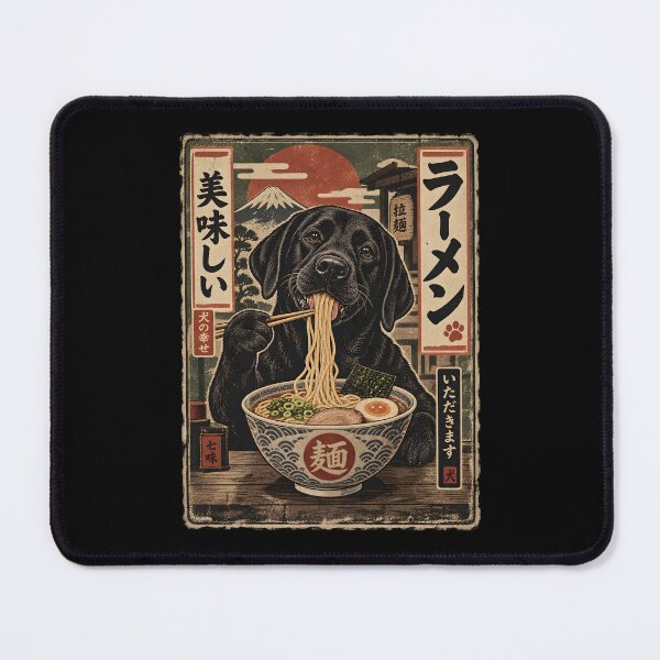 Item preview, Black Labrador Ramen Noodles Japanese designed and sold by a-turner-paint.