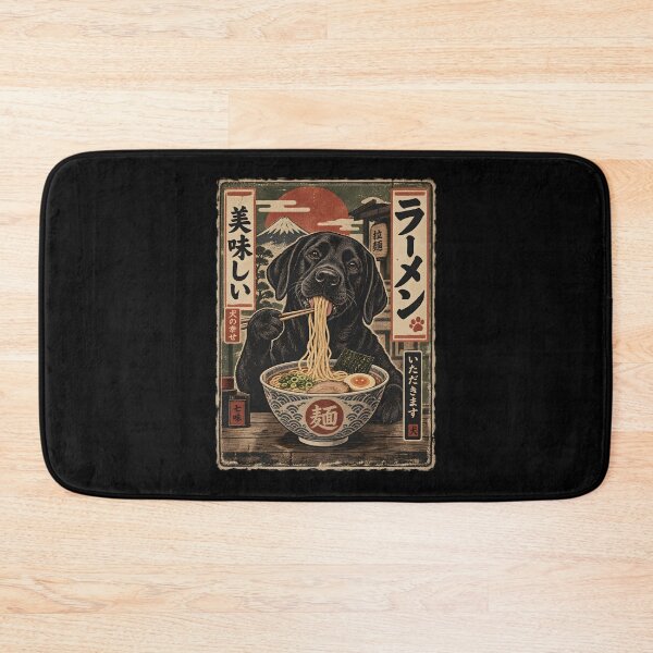 Item preview, Black Labrador Ramen Noodles Japanese designed and sold by a-turner-paint.