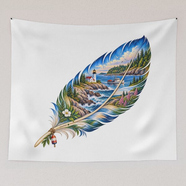 Item preview, Maine Coastal Feather designed and sold by Whimspired By Paxx.