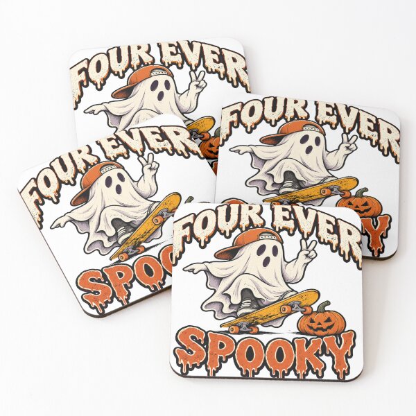 Item preview, Four Ever Spooky 4th Birthday Halloween Ghost Skateboard designed and sold by OUICHA.