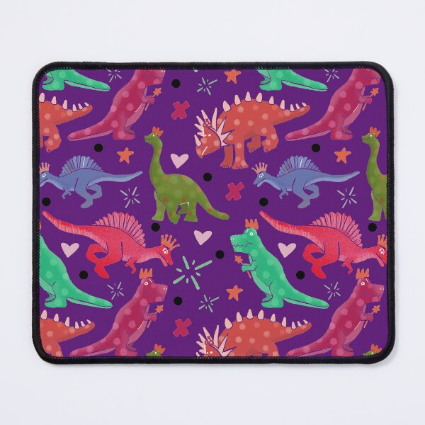 Item preview, Pink Blue and Green Dinos on Purple Background for Girls designed and sold by RayanneStudios.