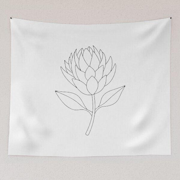 Item preview, Protea Flower Detailed 2 Line Art Gift designed and sold by OneLine Studio.