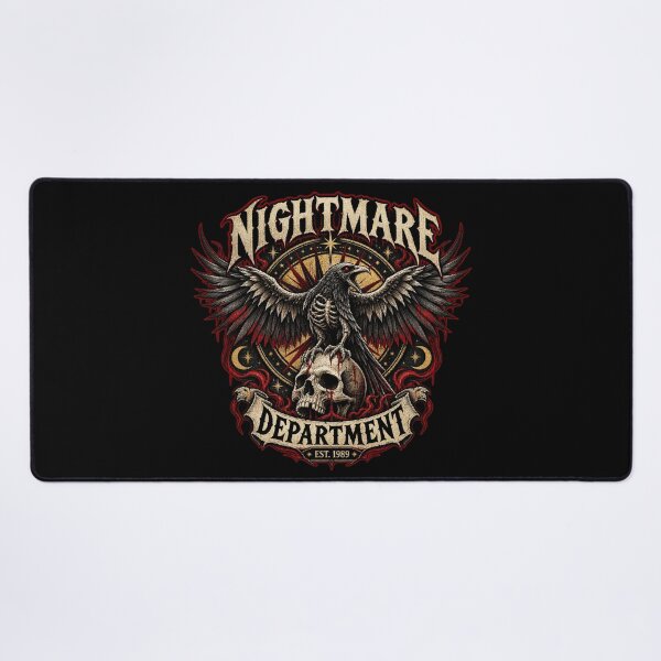 Item preview, Nightmare Department – Vintage Gothic Raven Skull Metal Design designed and sold by FakePeopleSuck.
