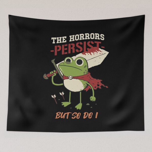 Item preview, Frog Warrior Persistent Quote Art designed and sold by LEAHHATFIELD.