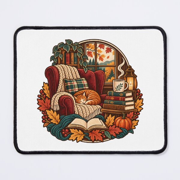 Item preview, Cozy Autumn Reading Nook Illustration designed and sold by Thai Vibe Studio.