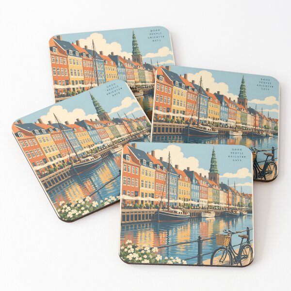 Item preview, Vintage Copenhagen Denmark Nyhavn Canal designed and sold by Imaginationbeyond.