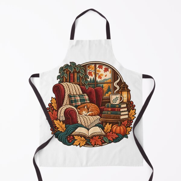 Item preview, Cozy Autumn Reading Nook Illustration designed and sold by Thai Vibe Studio.