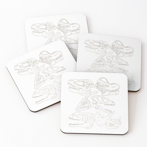 Item preview, Dinosaur Skulls Fossils Paleontology Sketch Vector Art designed and sold by ajengjung.