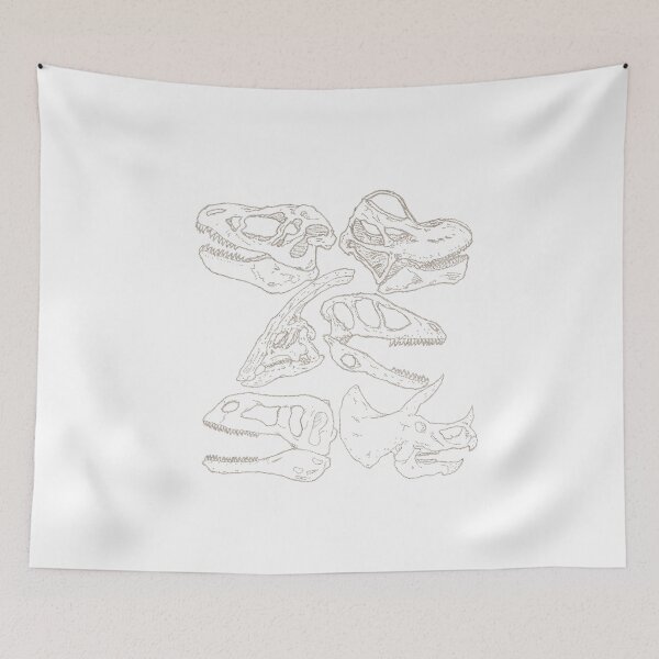 Item preview, Dinosaur Skulls Fossils Paleontology Sketch Vector Art designed and sold by ajengjung.