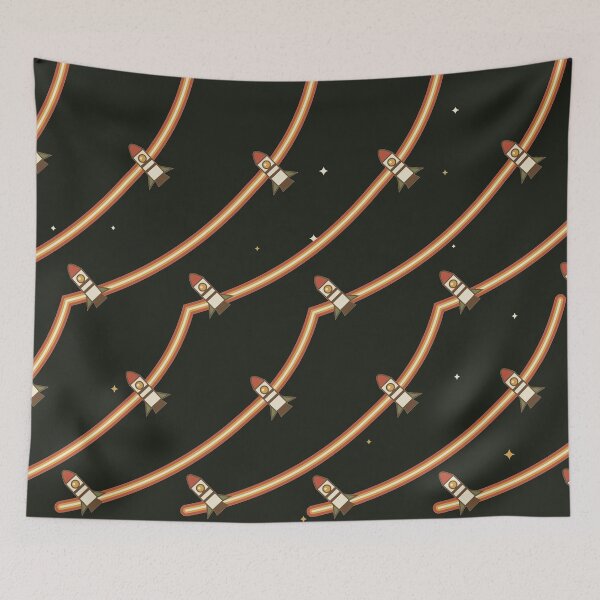 Item preview, Apollo Retro Rocket Lattice Micro Icon Space Pattern designed and sold by KungPowUnicorn.