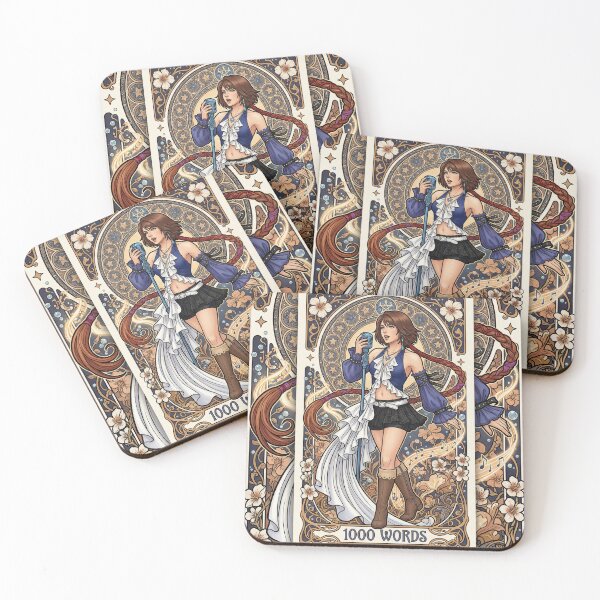 Item preview, Yuna in the style of Alphonse Mucha designed and sold by Solace Sparkles.
