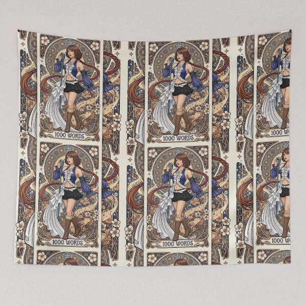 Item preview, Yuna in the style of Alphonse Mucha designed and sold by Solace Sparkles.